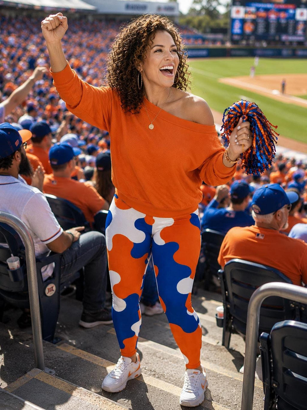 Orange Blue Camo Curvy Leggings – photo 6