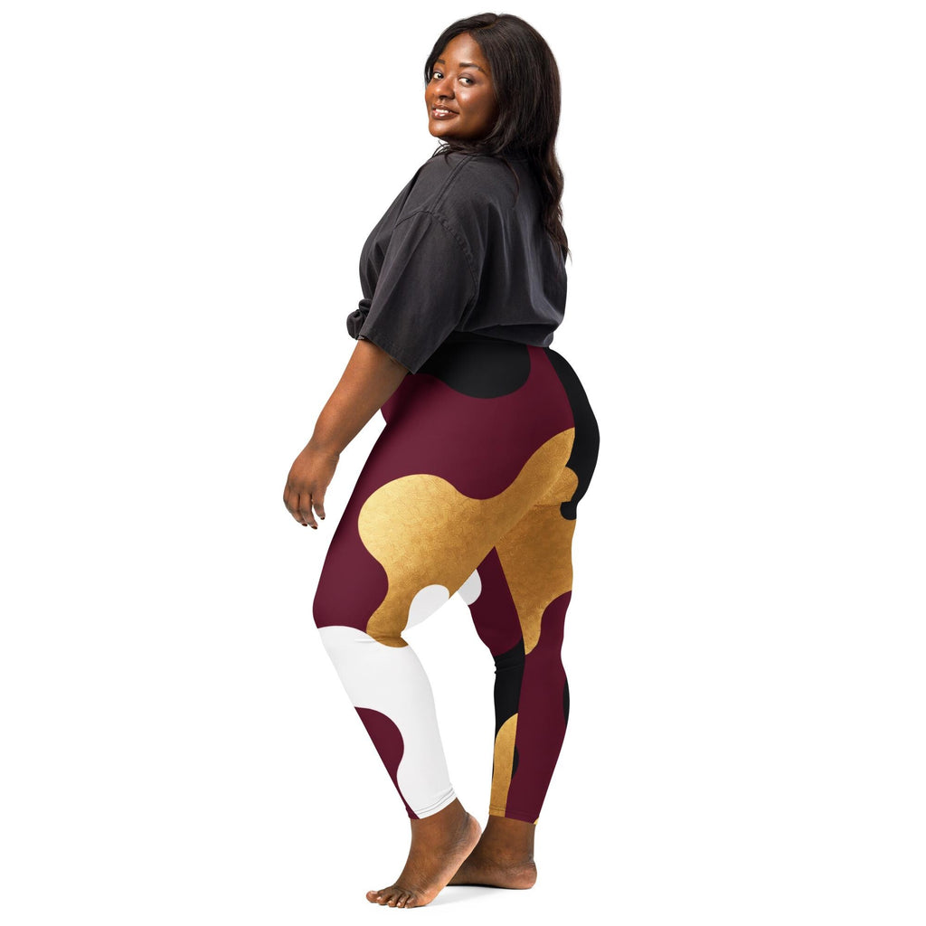 Coolkid Camo Game Day Slim Fit , Leggings — Garnet & Gold | High-Waist Four-Way Stretch College Tailgate Wear