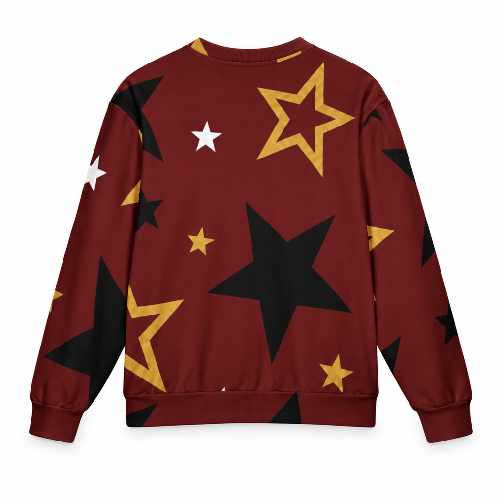 Maroon Star Oversized Sweatshirt – photo 7