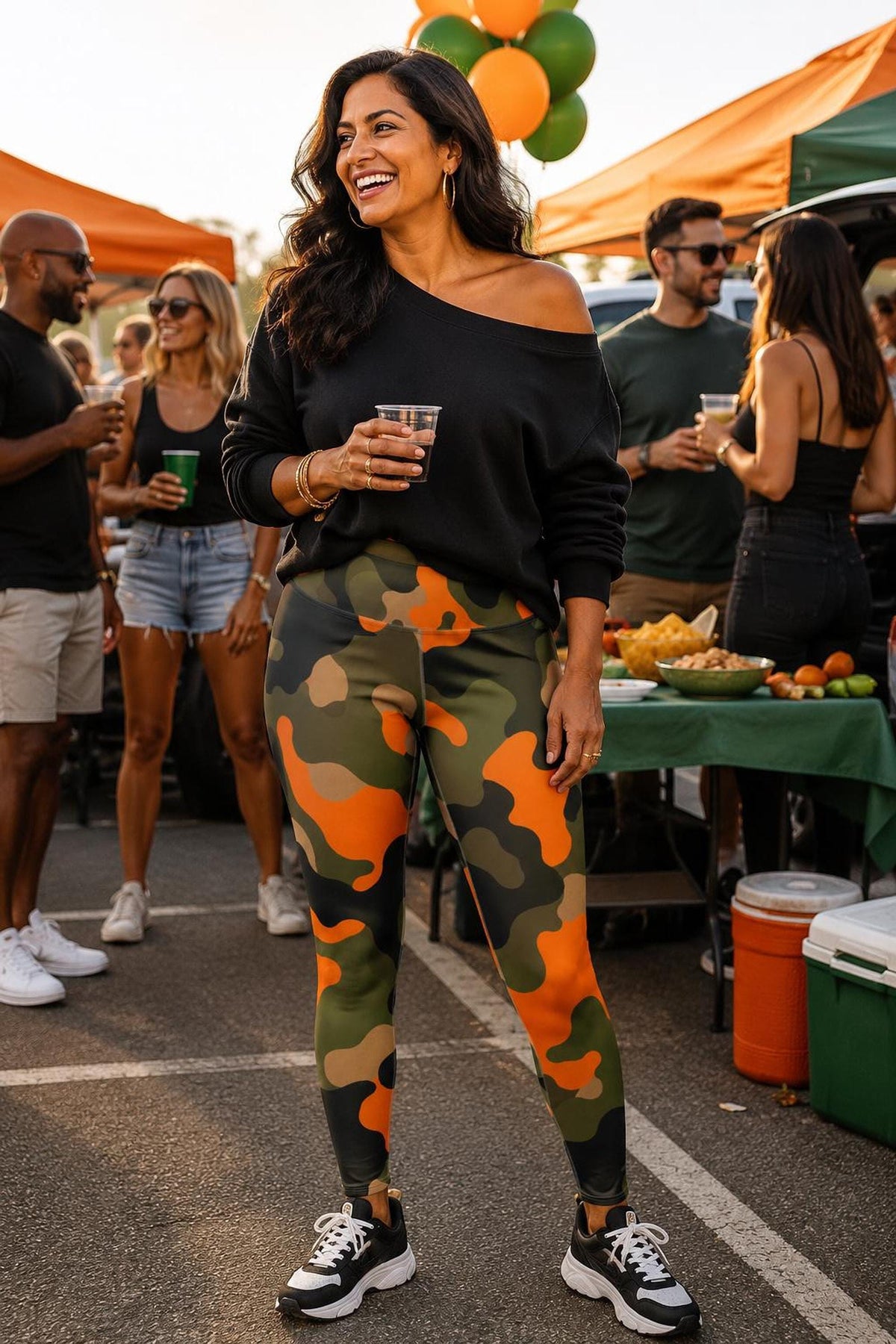 Green Camo Curvy Leggings – photo 3
