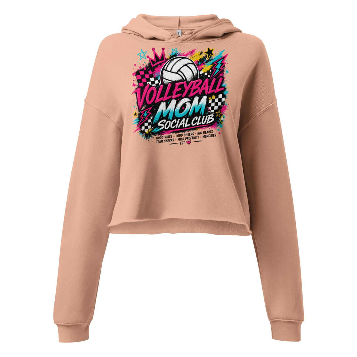BLEACHER GANG Volleyball Mom Cropped Hoodie — Social Club | Tournament Game Day Apparel