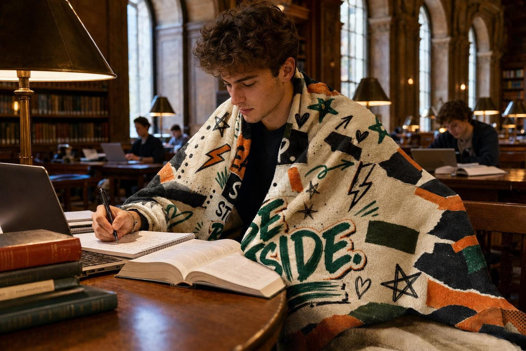 Orange Green College Dorm Blanket – photo 3