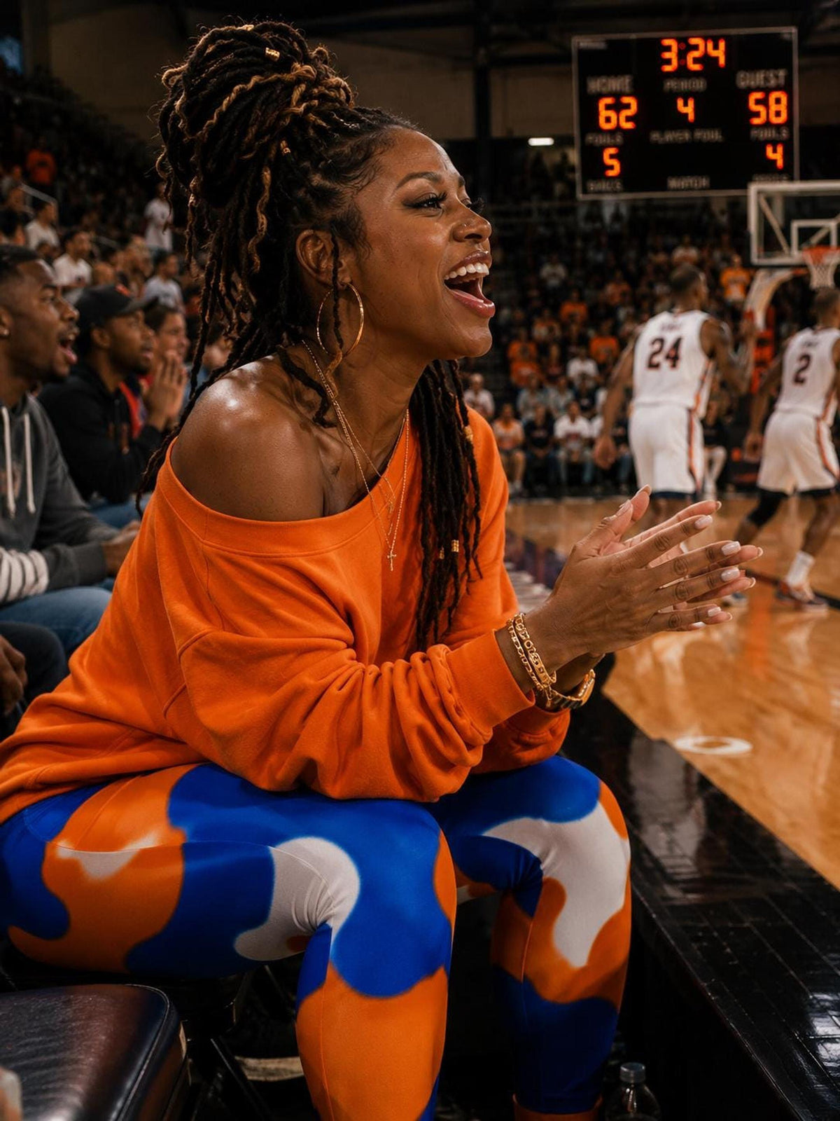 Orange Blue White Leggings – photo 3