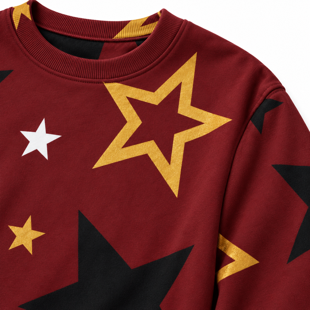 Maroon Star Oversized Sweatshirt – photo 9