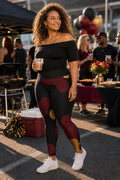 Coolkid Black Garnet Gold Camo Curvy Leggings,  Camo High Waist | Recycled Polyester Blend