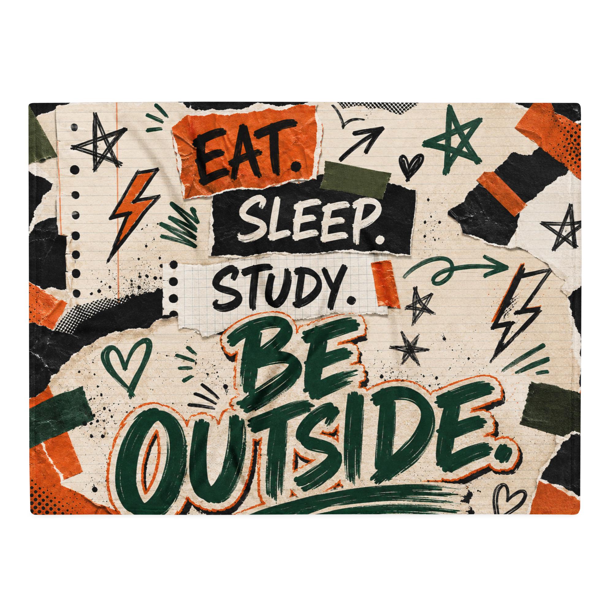 EAT.SLEEP. REPEAT blanket, Orange & Green College Dorm , Game Day , Blanket, Study Throw |  Color Collage