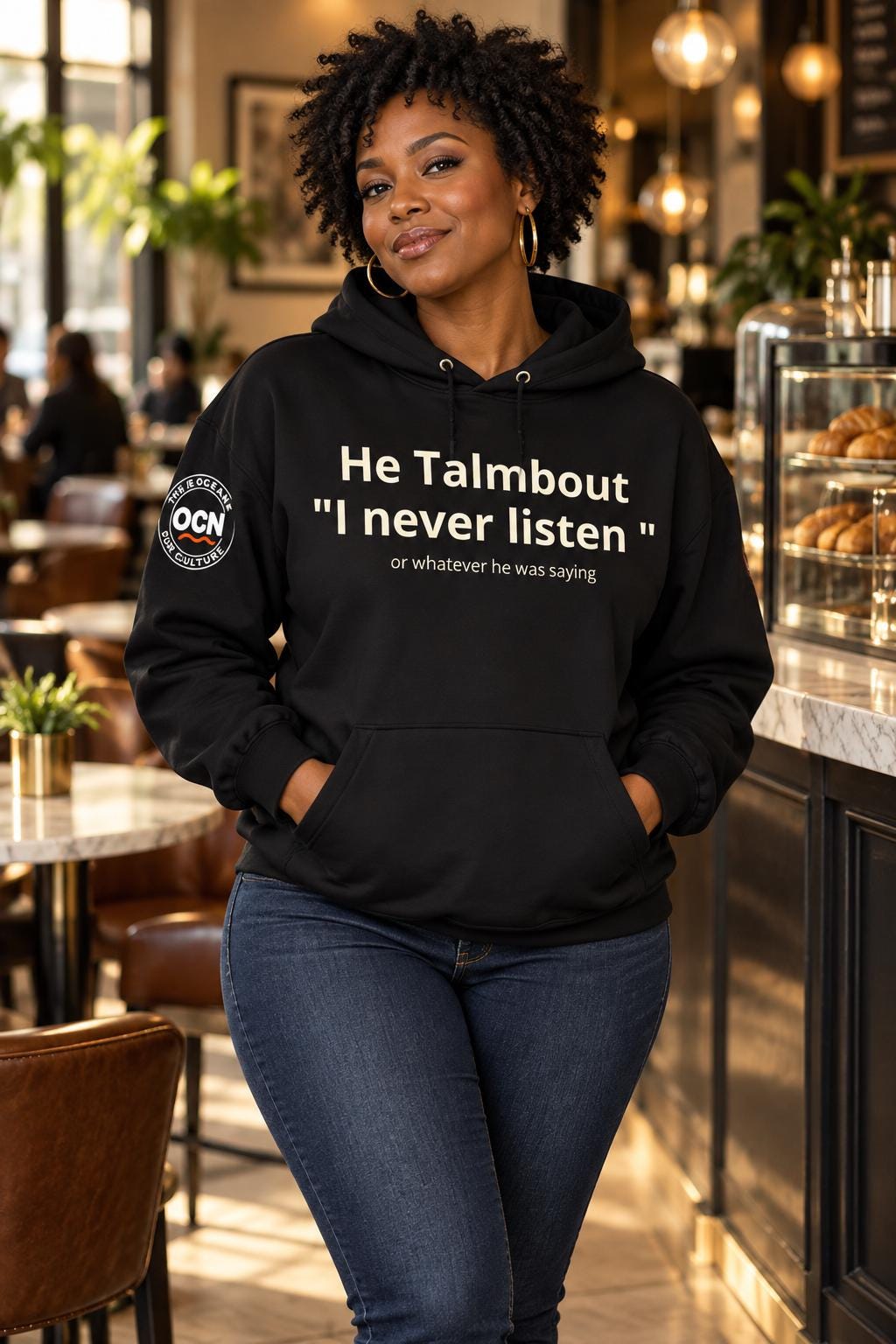 HE says I  Never Listen Couples Hoodie | Funny Wife Sweatshirt | Couples Humor Gift | Ocean Firm Unisex Hoodie