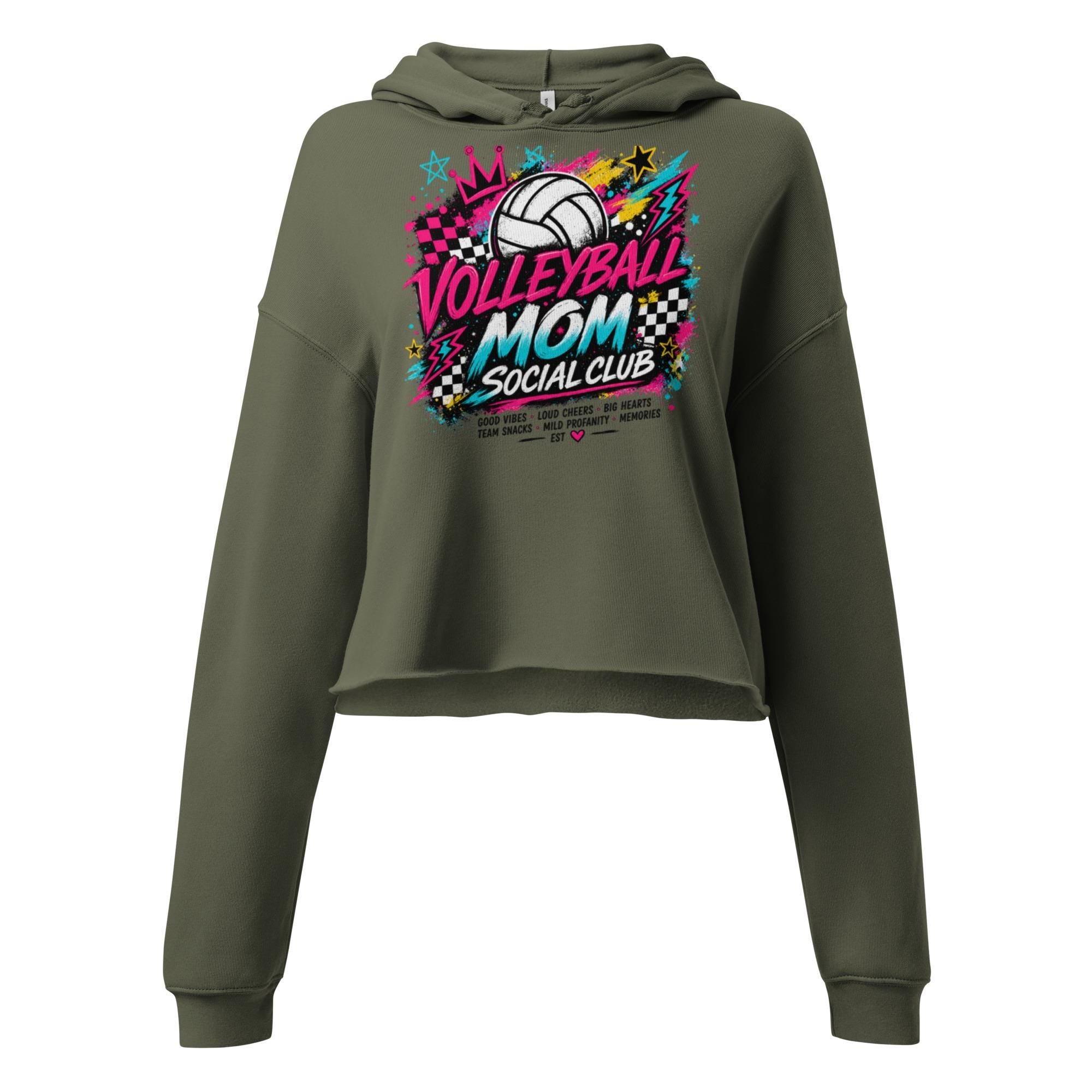 BLEACHER GANG Volleyball Mom Cropped Hoodie — Social Club | Tournament Game Day Apparel