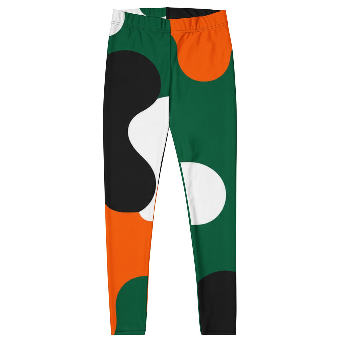 COCO Camo Game Day Leggings, Orange Green Camo Four-Way Stretch Activewear