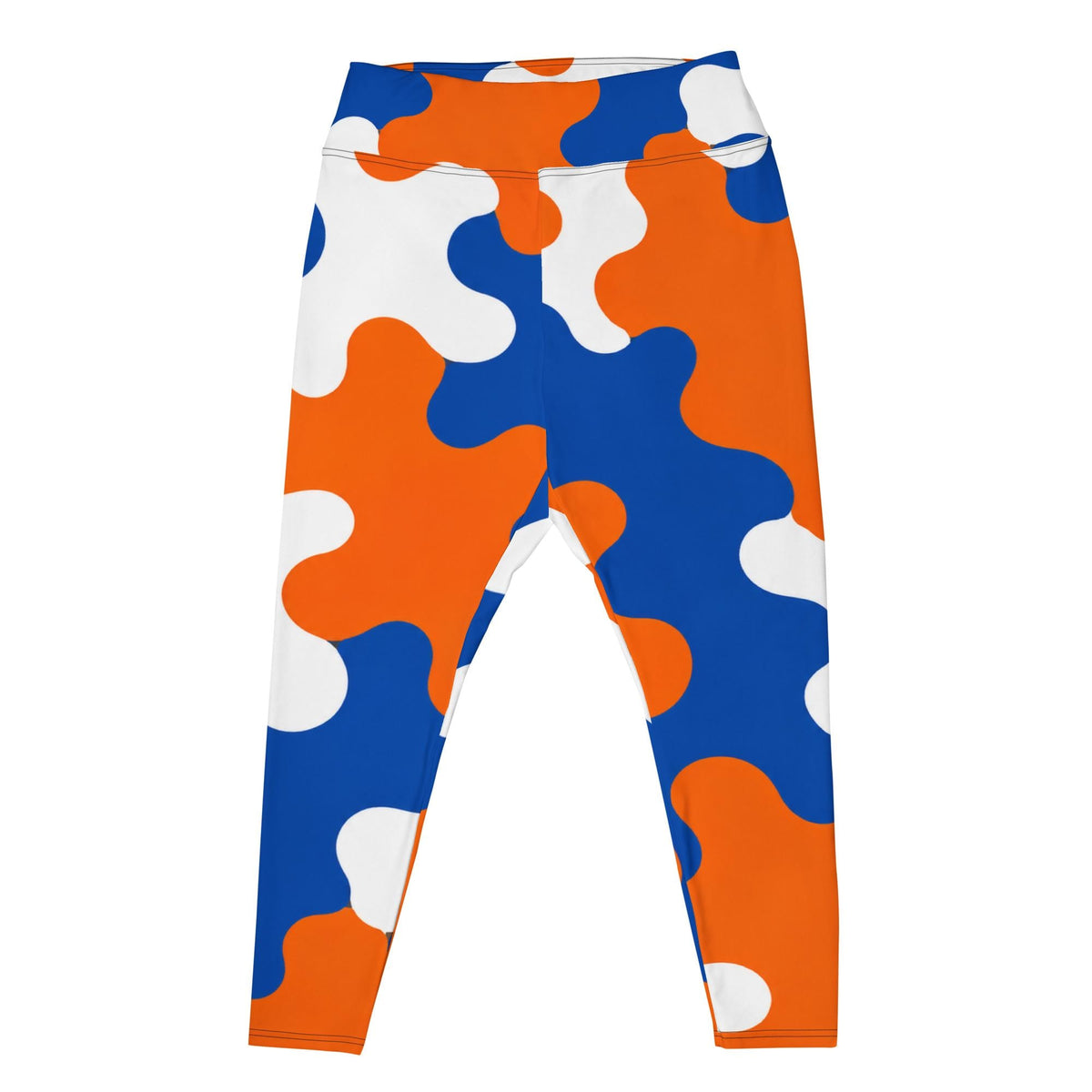 Coolkid Camo Game Day Curvy Leggings — Orange & Blue | High-Waist Curvy Fit, Four-Way Stretch Activewear