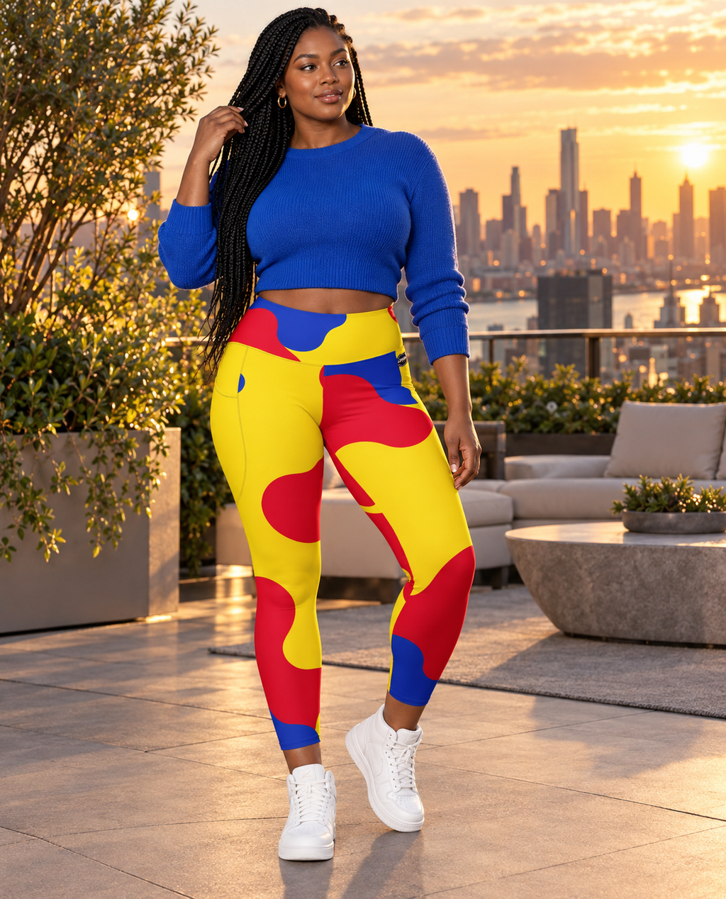 OCN Colombiana Camo Leggings | Colombian-Inspired Yellow, Red & Blue