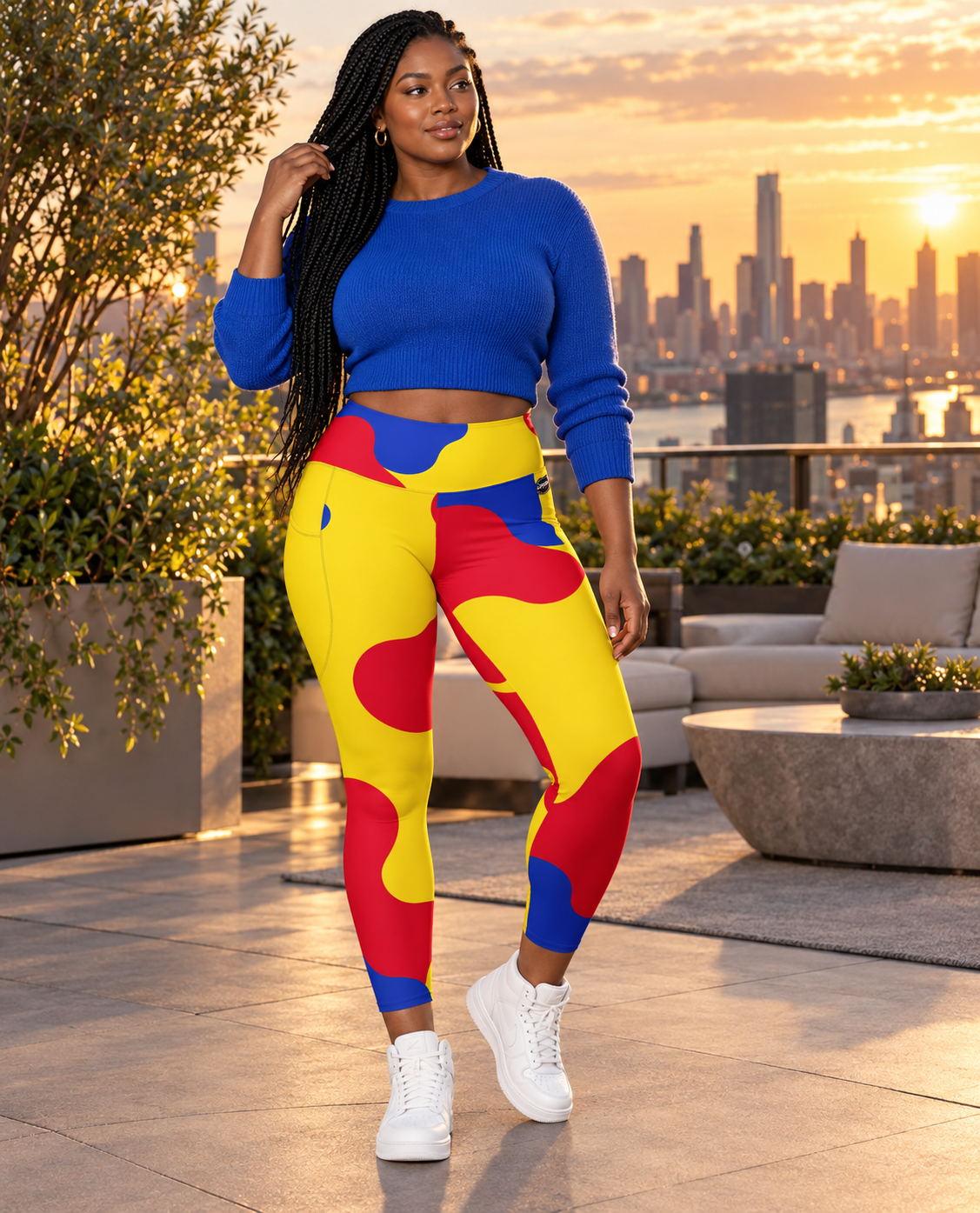 OCN Colombiana Camo Leggings | Colombian-Inspired Yellow, Red & Blue
