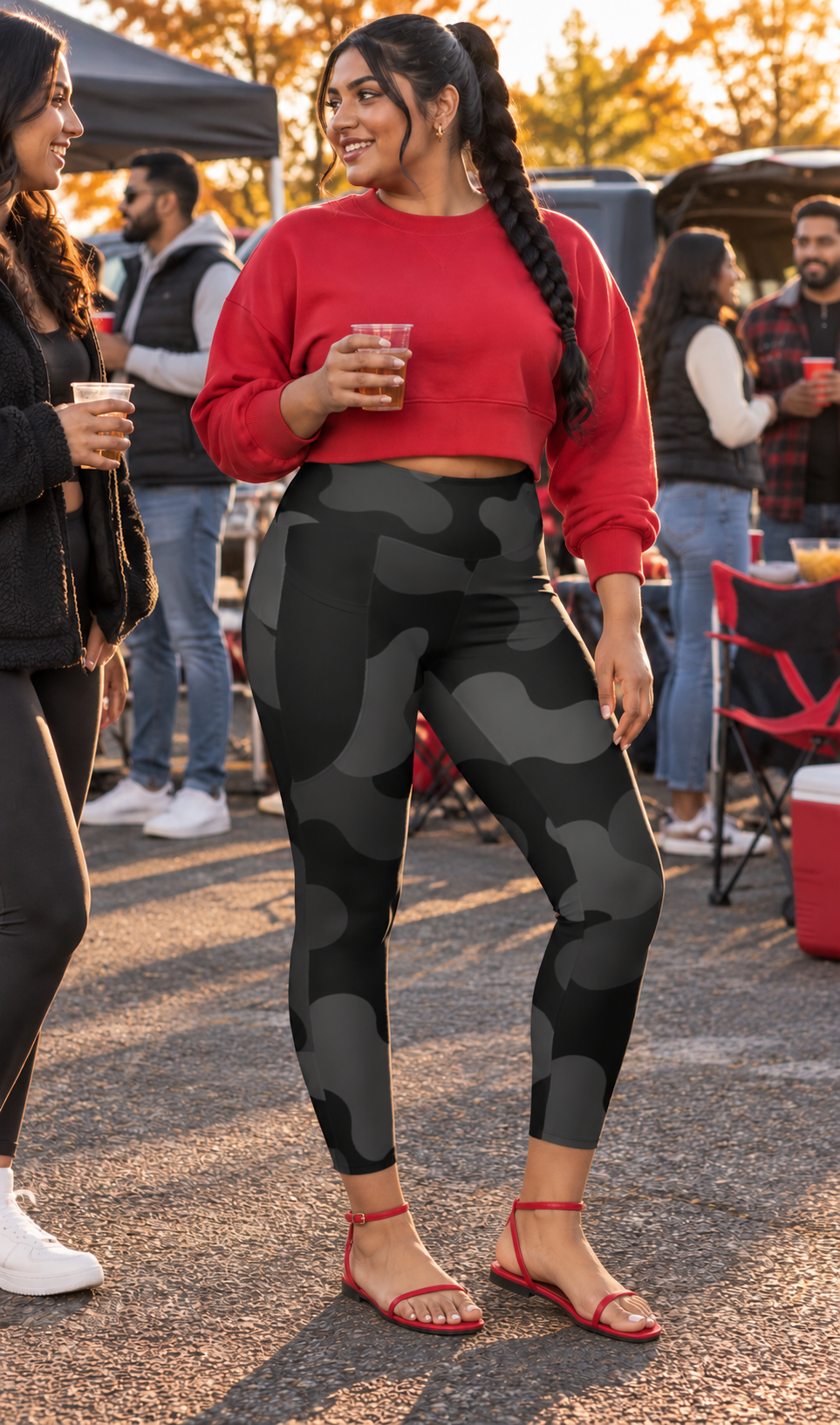 OCN Black Noir Camo Leggings | Tonal Black