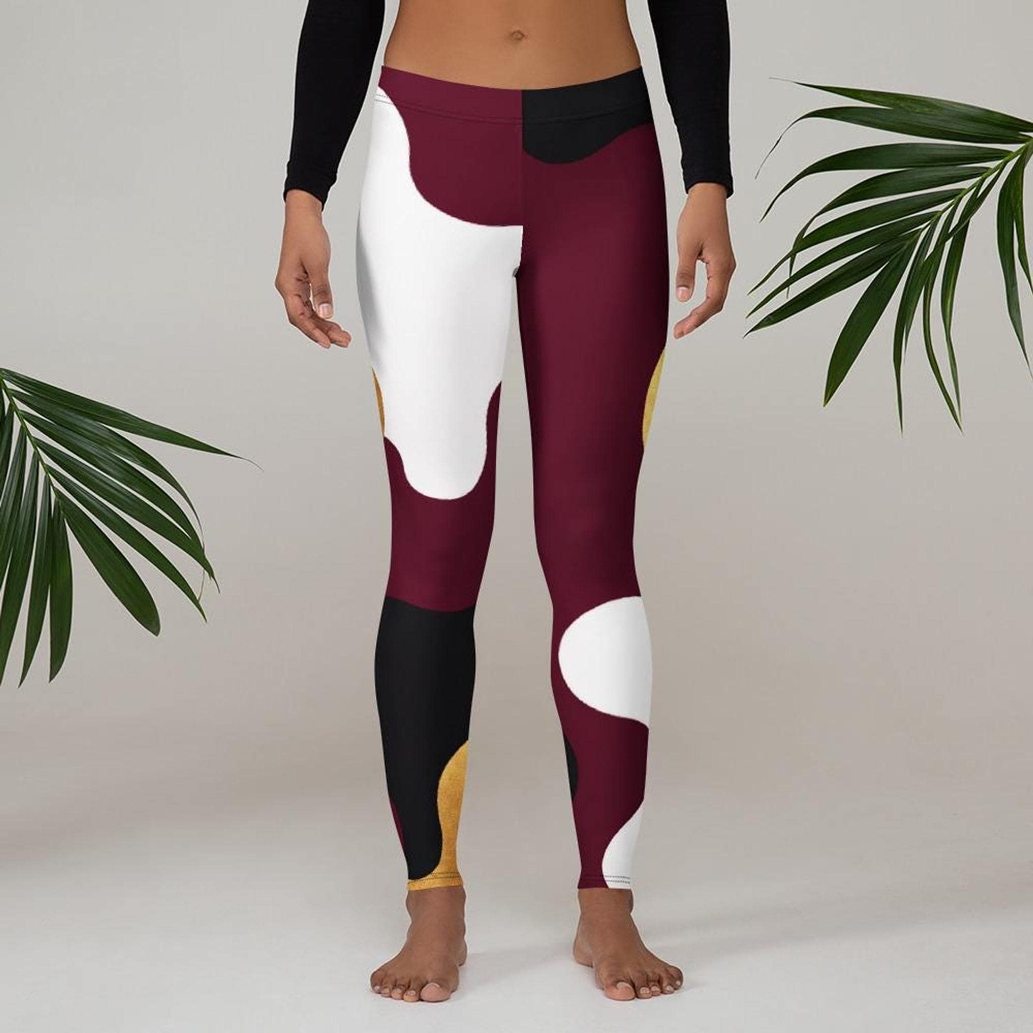 Coolkid Camo Game Day Slim Fit , Leggings — Garnet & Gold | High-Waist Four-Way Stretch College Tailgate Wear