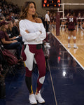 Coolkid Camo Game Day Slim Fit , Leggings — Garnet & Gold | High-Waist Four-Way Stretch College Tailgate Wear