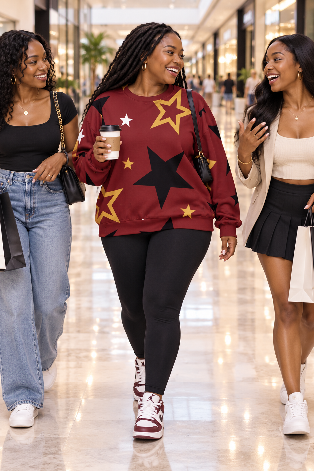Maroon Star Oversized Sweatshirt – photo 6