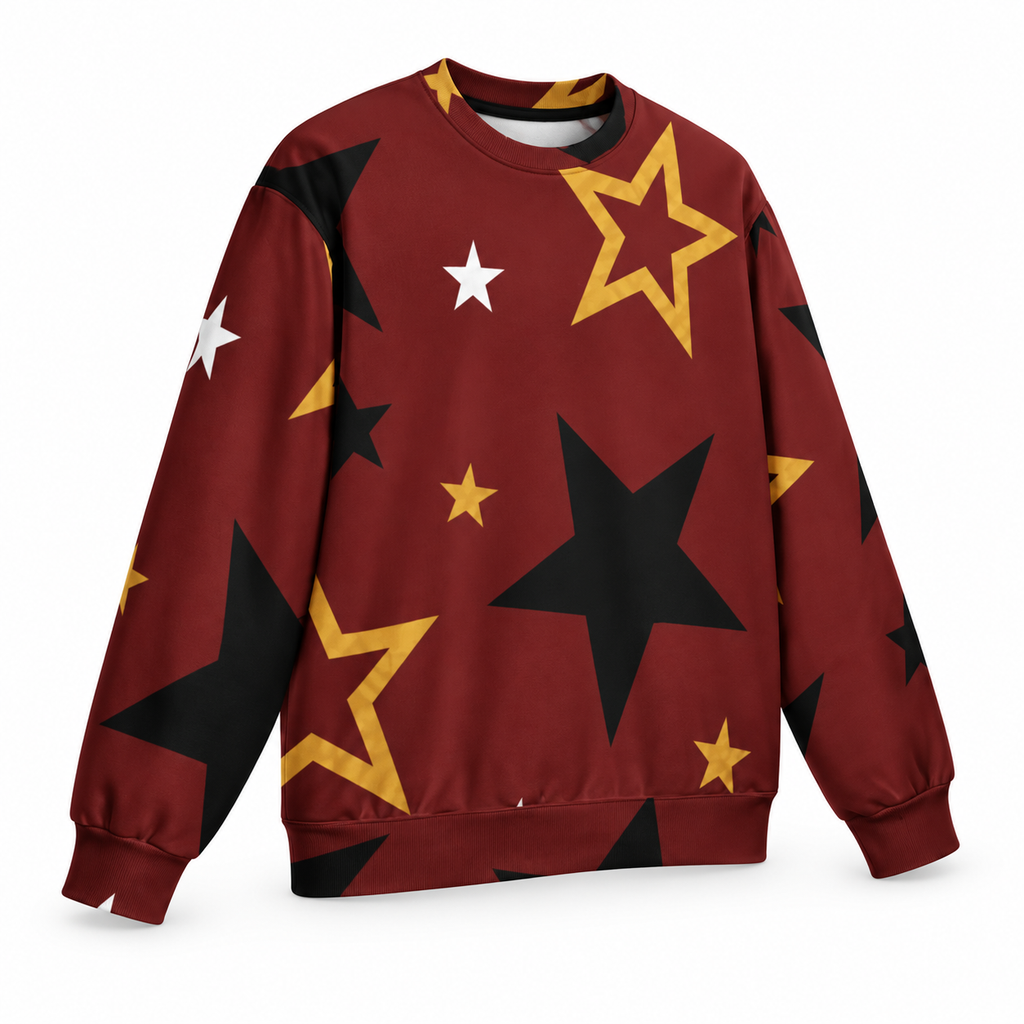 Maroon Star Oversized Sweatshirt – photo 11