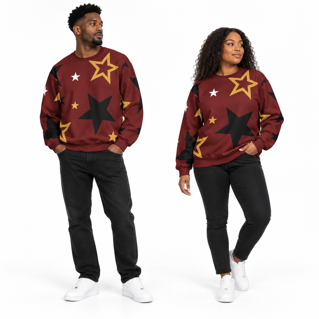 Maroon Star Oversized Sweatshirt – photo 12