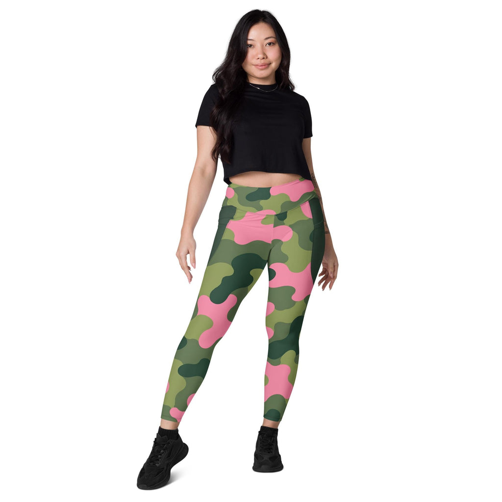Pink OUT Camo Leggings with Pockets | Pink and Green High-Waisted Leggings | Game Day Tailgate Activewear