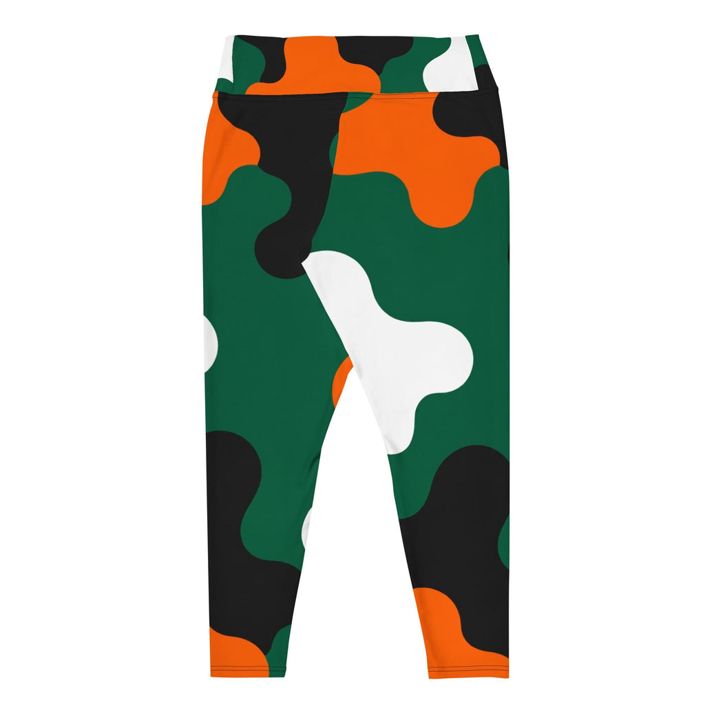 Coco Camo Game Day Curvy Leggings — Green | Four-Way Stretch Curvy Size Activewear, Tailgate Outfit