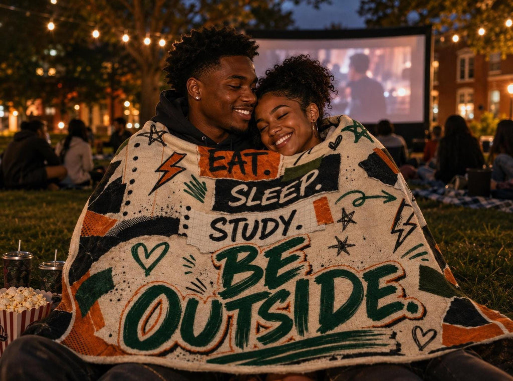 EAT.SLEEP. REPEAT blanket, Orange & Green College Dorm , Game Day , Blanket, Study Throw |  Color Collage