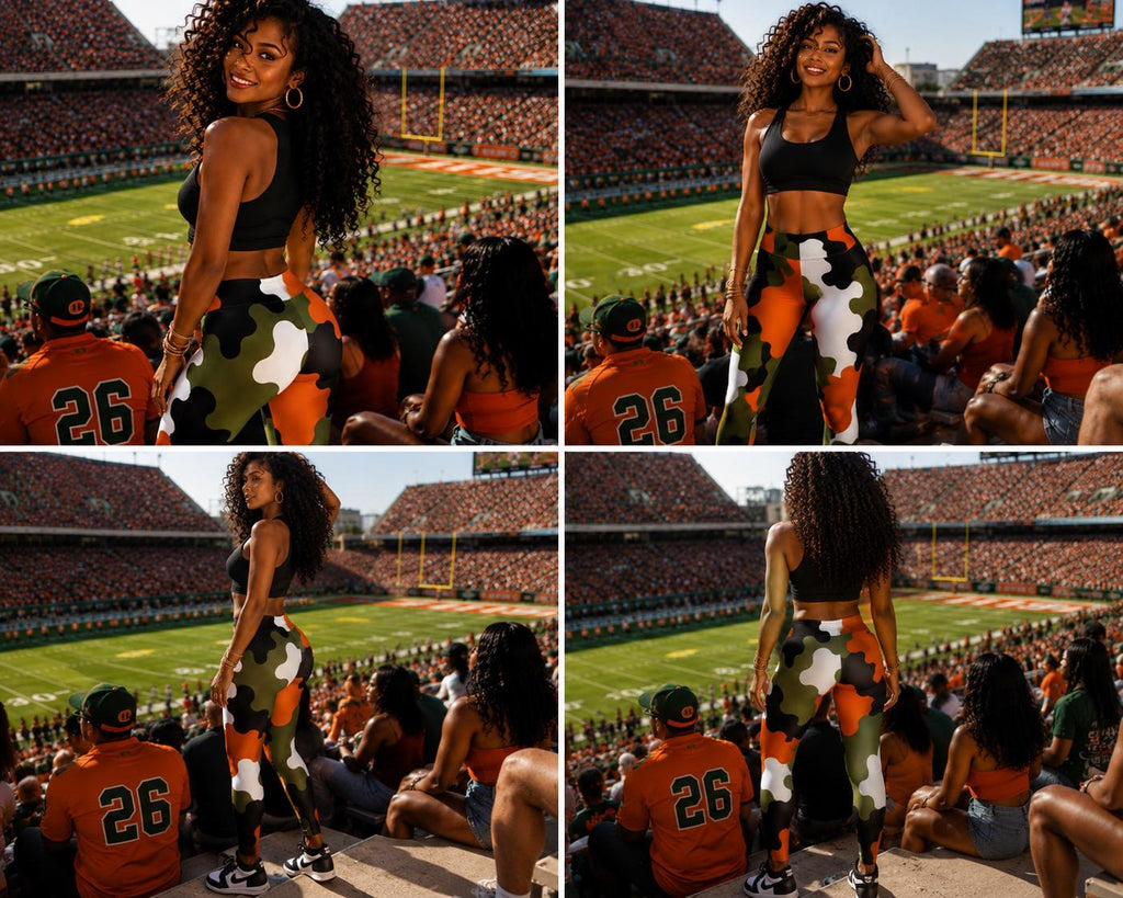 Orange Green Camo Leggings – photo 3