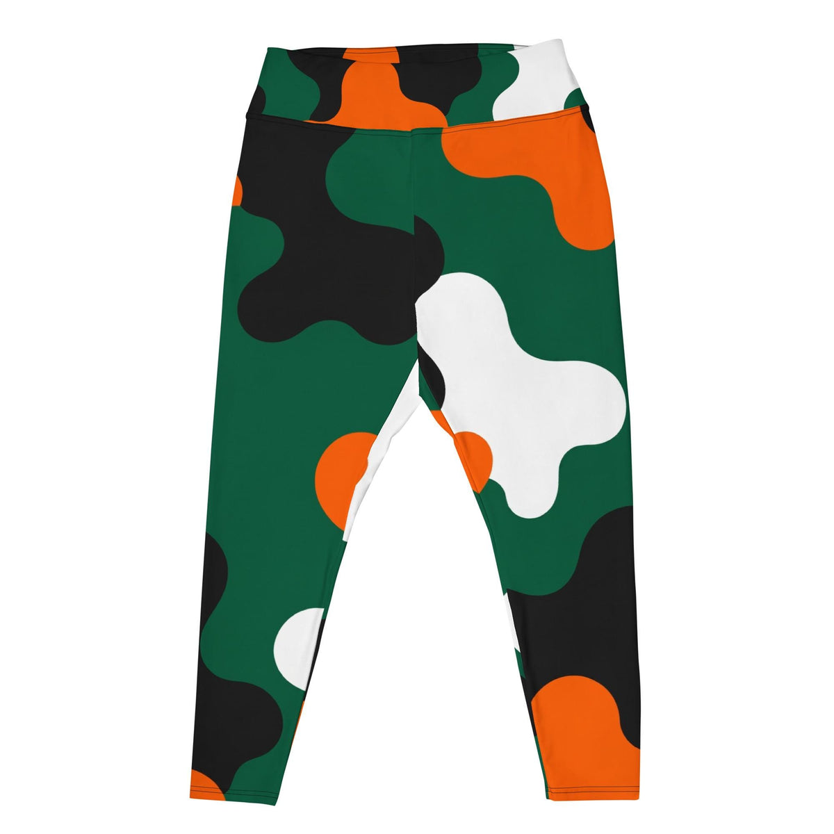 Coco Camo Game Day Curvy Leggings — Green | Four-Way Stretch Curvy Size Activewear, Tailgate Outfit