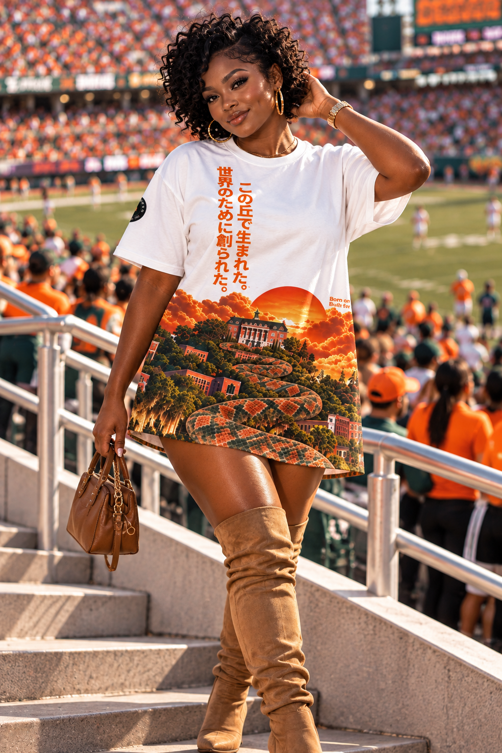 Romaji — Born on the Hill. Made for the World. Oversized T-Shirt Dress