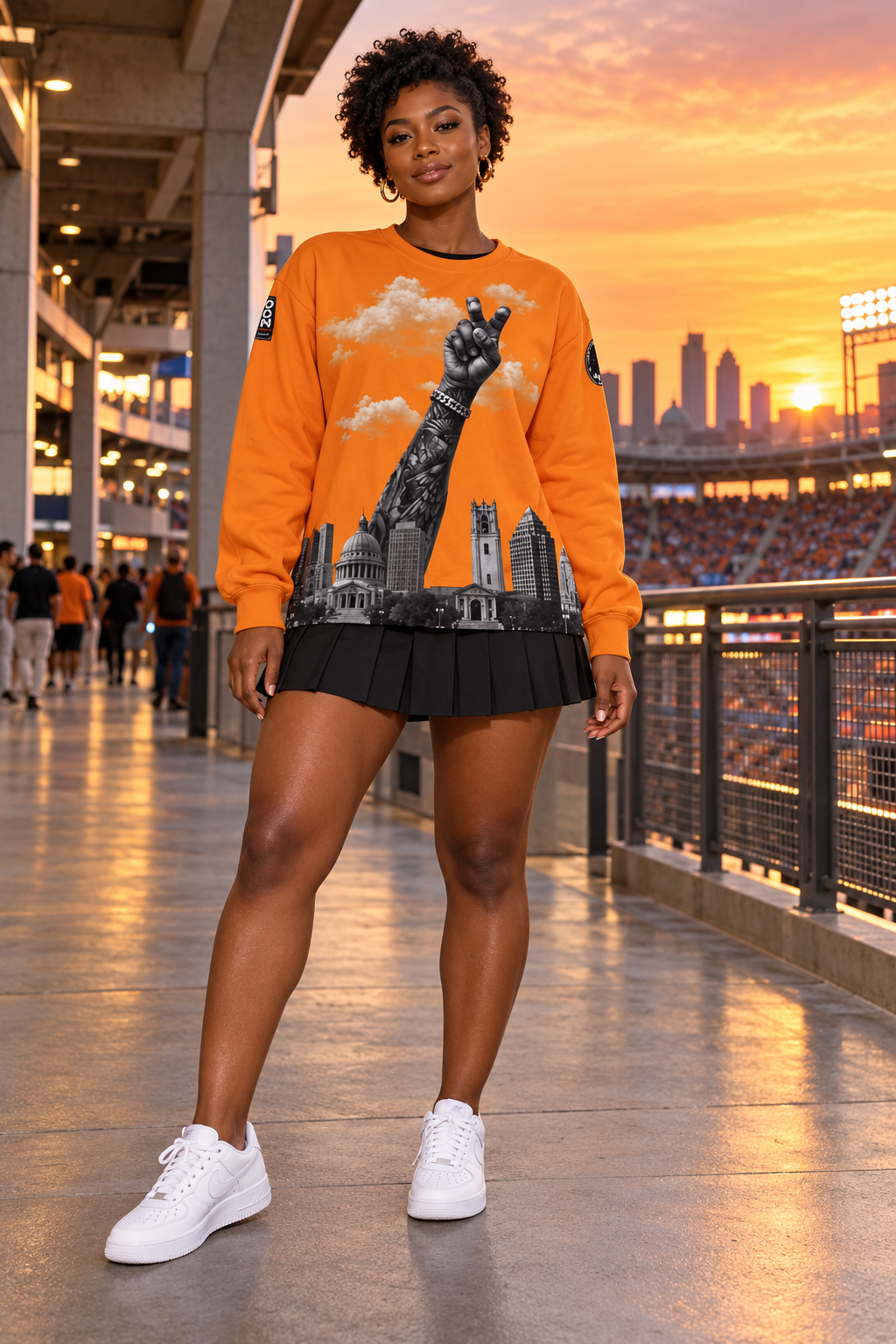 RUN THE CITY —SKYLINE LONG SLEEVE - DEADLY ORANGE